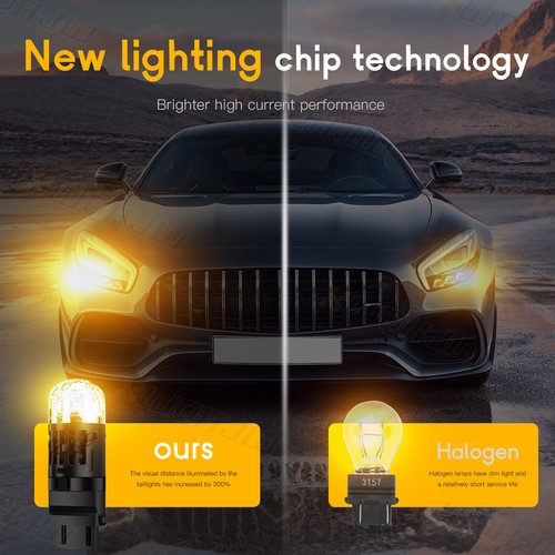 2X XWQHJW 3157 SWITCHBACK LED TURN SIGNAL LIGHT ANTI HYPER FLASH AMBER YELLOW - Picture 6 of 8