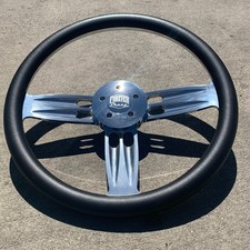 18 Inch Billet Semi Truck Steering Wheel Double Barrel Black Grip - 5 Hole
