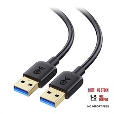 10ft USB 3.0 Cable, Male to Male, Black, 5Gbps Data Transfer, Durable Design