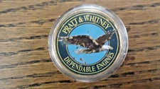"RARE" PRATT & WHITNEY AIRCRAFT DEPENDABLE ENGINES/F135 TOKEN IN AIRTIGHT HOLDER