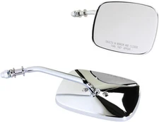 Drag Specialties Rectangular Mirrors - Short Stem - Chrome Motorcycle