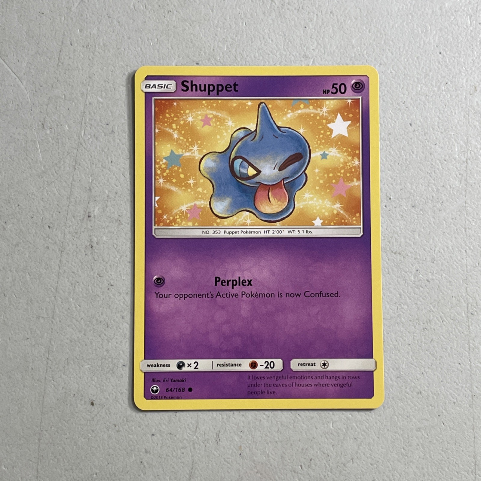 Pokemon TCG 2018 Celestial Storm Non-Holo Card -- Shuppet 64/168