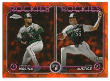 Evan Justice Anthony Molina 2024 Topps Chrome Update Sapphire Orange /25