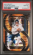 🔥2024 PANINI SELECT #114 CALEB WILLIAMS NEON ORANGE PULSAR /7 PSA 10🔥