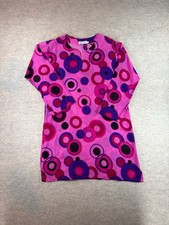 Sammy Shop Pink Purple Geometric Circle Print Cotton Long Sleeve Tunic XL