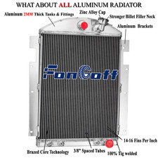 4rows Aluminum Radiator Fits For 1937 1938 Chevrolet Chevy Truck V8 Conversion.