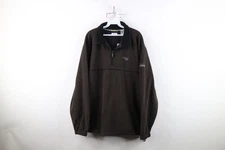 New IZOD PFX Mens Size XL Spell Out Half Zip Fleece Pullover Sweater Brown
