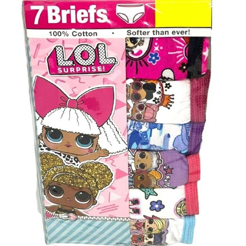 LOL SURPRISE Girl's size 4 BRIEF PANTIES 7-Pair COTTON ~ New in Package