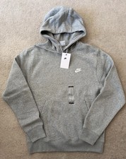 NWT Nike Club Fleece Pullover Hoodie Gray Men  s Size Small