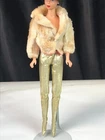 Vintage BARBIE FAB FUR #1493 Fur Coat Gold Lame Boots **NO DOLL