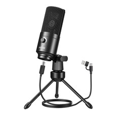 FiFine Amplitank K669 USB Condenser Microphone Mic Cardioid Tripod Stand Black