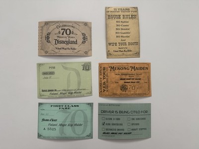 Disneyland 70th Anniversary Ticket Cards - Full Set Of 6 - Magic Key Souvenir