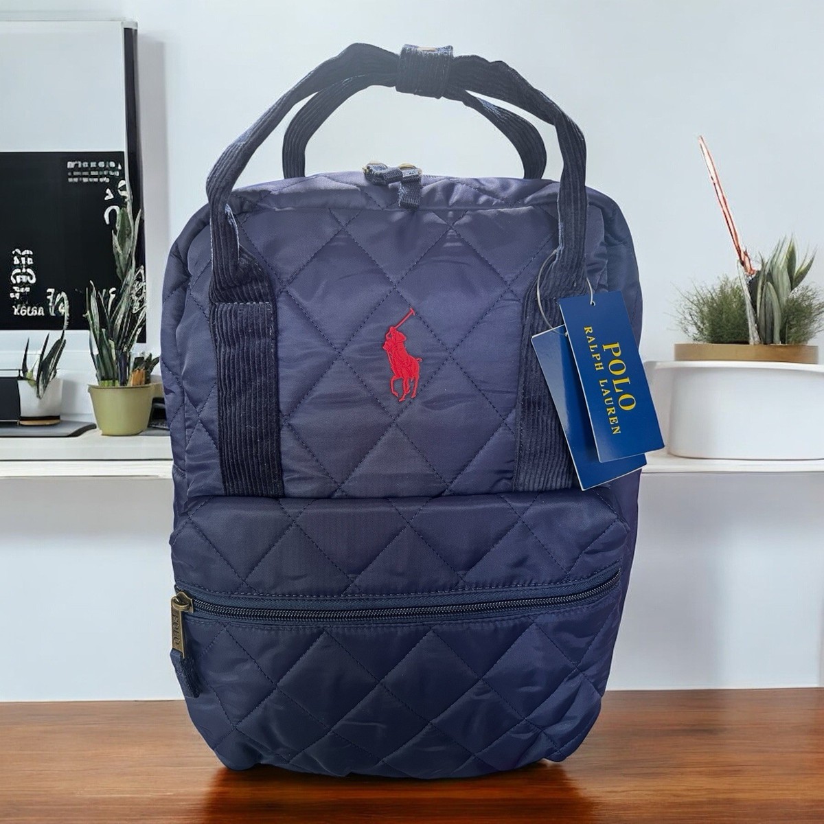 Polo Ralph Lauren ネイビー リュック Polo Ralph Lauren Backpack Embroidered Red Pony Navy Blue