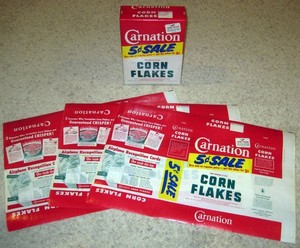 1952 Airplane Recognition Cards Carnation Corn Flakes Cereal Box Wax Wrapper