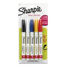 Sharpie  Permanent Paint Marker, Fine Bullet Tip, Assorted Colors, 5/Pack