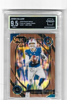 2024 Panini Select - Club Level Josh Allen #225 Copper Shock /299 ARENA CLUB 9.5