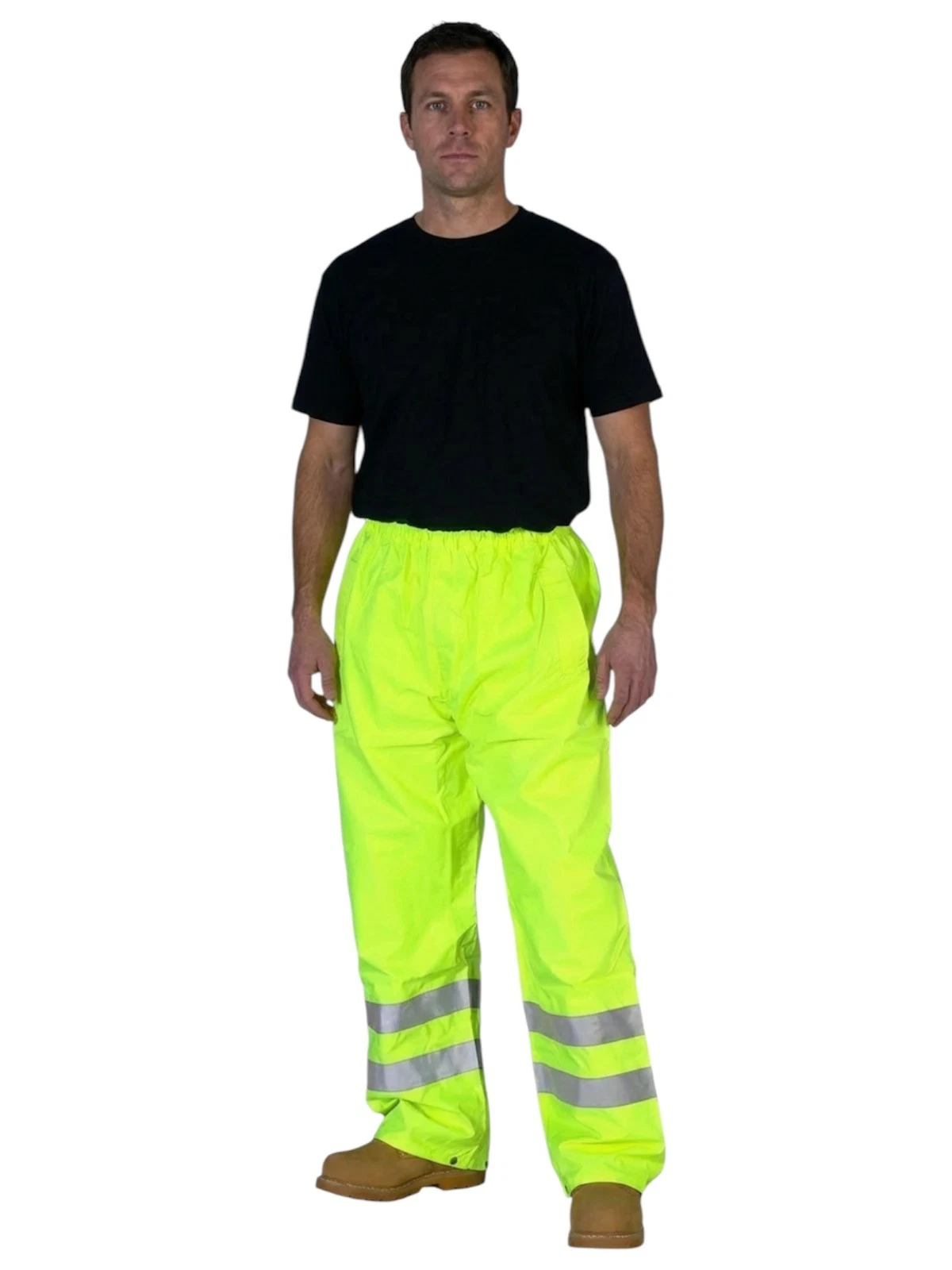 HI VIS OVER TROUSERS VISIBILITY VIZ REFLECTIVE SAFETY WORKWEAR WATERPROOF PANTS