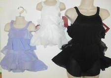 Mirella M1059C Tank Tiered Ballet Skirted leotard stones accent 3 colors Girls