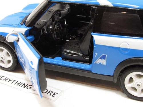 WELLY MINI COOPER POLIZIA POLICE PATROL CAR BLUE/WHITE 1:24 NO BOX FREE SHIP - Picture 5 of 5