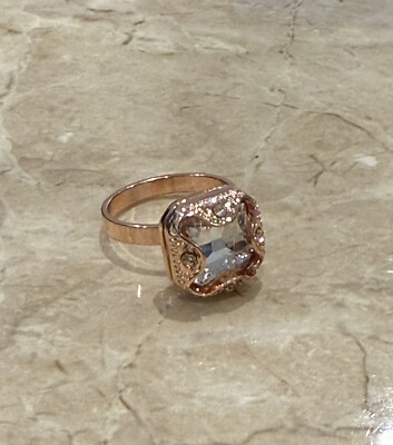 Ring Roségoldfarben Kristall Größe UK N