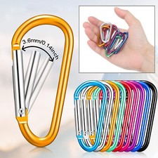 50pcs 3" Aluminum Carabiner Spring Belt Clip Key Chain D-Ring Clip Hook Buckles