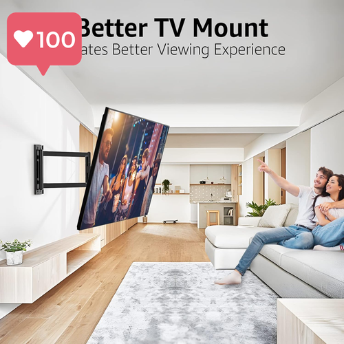 Full Motion Corner TV Wall Mount for 26"-60" TVs, Max VESA 400x400mm, 77lbs - Picture 7 of 12