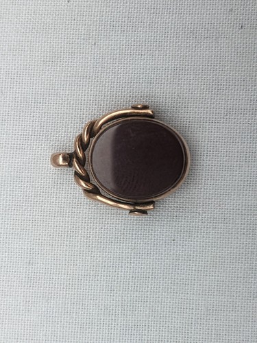 Antique 9ct gold heraldic Intaglio spinning seal fob. - Picture 3 of 4