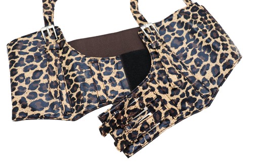 Mujer Marrón Elástico Leopardo Cintura Alta Top Corsé Correa Especial Sexy TALLA - Imagen 6 de 12