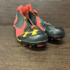 Under Armour Mens Shoes Red Black Spine Fierce Clutchfit Cleats Size 14.5 US