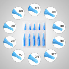 Professional Tattoo Needles and Tips Set - 100 Sterilized Disposable Assorted