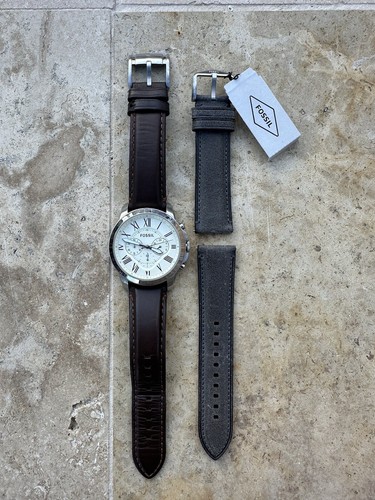 Fossil Men's Watch - Grant Chronograph Brown Leather Watch & Replacement Strap