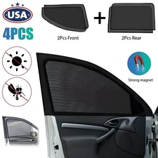 4Pcs Car/SUV Window Side Screen Sun Mesh Shade Cover Sunshade Visor Elastic USA