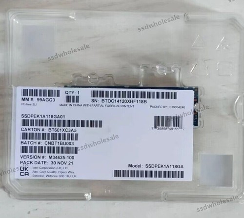 Intel Optane P1600X Series 118GB SSD M.2 PCIe NNMe SSDPEK1A118GA01 New Free Ship - Picture 5 of 6