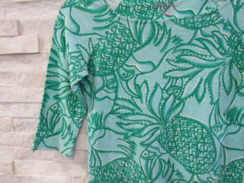 Lilly Pultizer Shorely blau Tukan Tango Cassie Baumwolle U-Boot-Ausschnitt Top XS - Bild 2 von 4