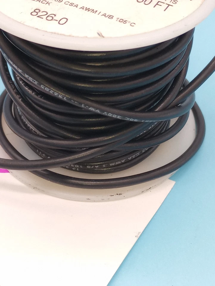 CONSOLIDATED BLACK 826-0  12 AWG STRANDED HOOK UP WIRE 300v 1, EST 40 FT - Image 2 of 4