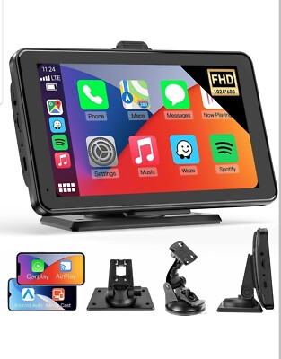 Wireless Carplay Android Auto Car Play Bildschirm, Tragbares 7''HD Touchscreen Radio