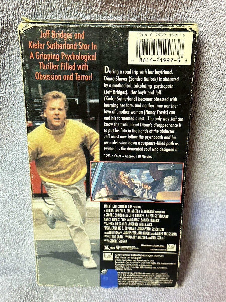 The Vanishing on VHS Cassette w/ Jeff Bridges Keifer Sutherland