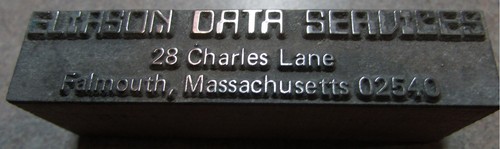 Very Old Eliason Data Service Falmouth, MA Wooden Printing Block - Massachusetts - Picture 2 of 2