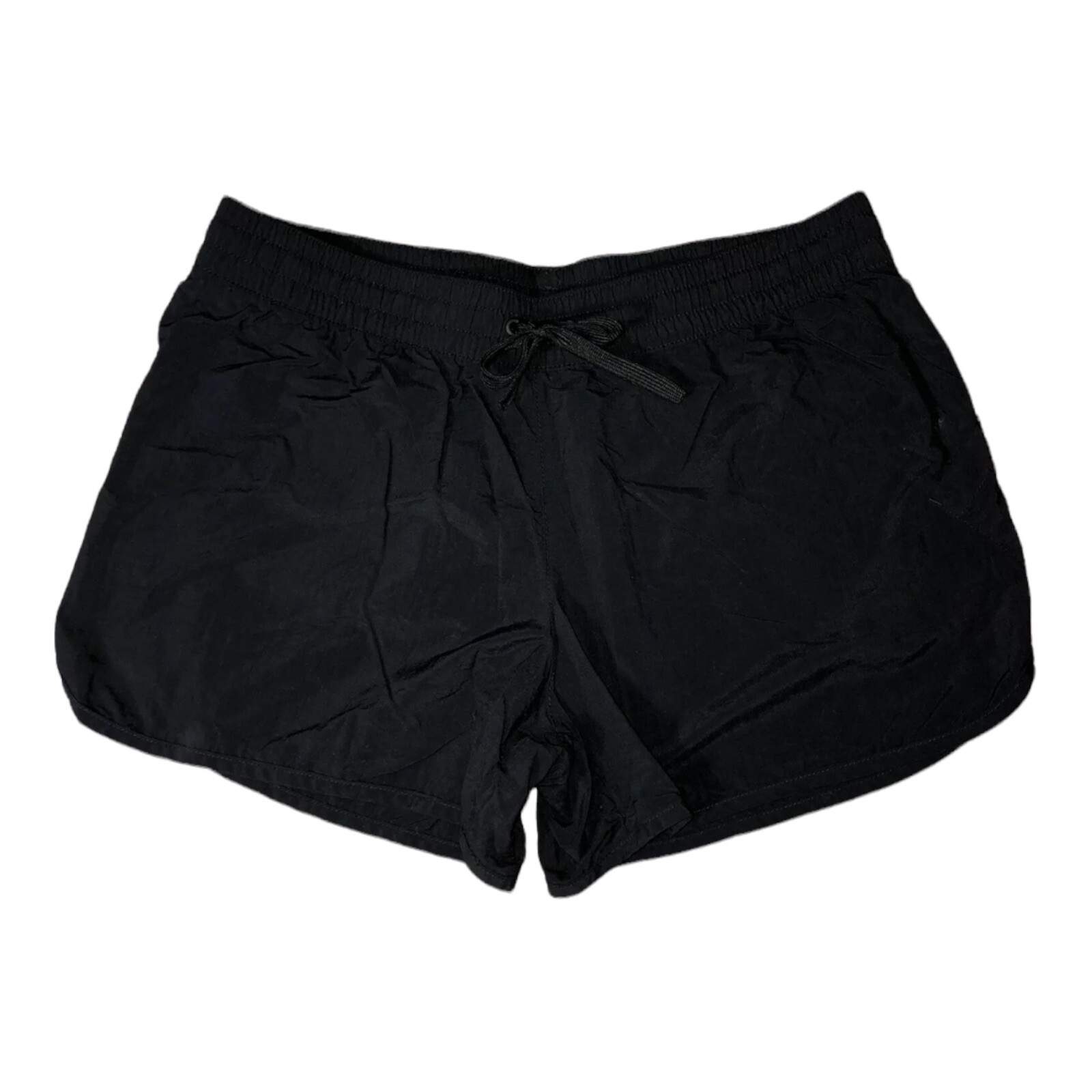 COLUMBIA Womens Black Polyamide Elastic Waist Drawstring Running Shorts Sz L