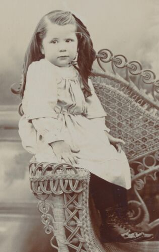 Cabinet Card Antique Photo Child w Very Long Hair Toddler Boy Unusual Odd Weird - Picture 4 of 6