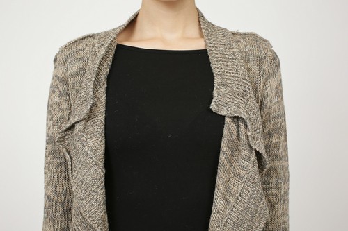 Cardigan donna leggero manica lunga cascata trench cappotto lungo maglia - Foto 7 di 8