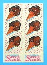 Vintage 1984 Illuminations Sweet Scents Chocolate Ice Cream Scented Stickers