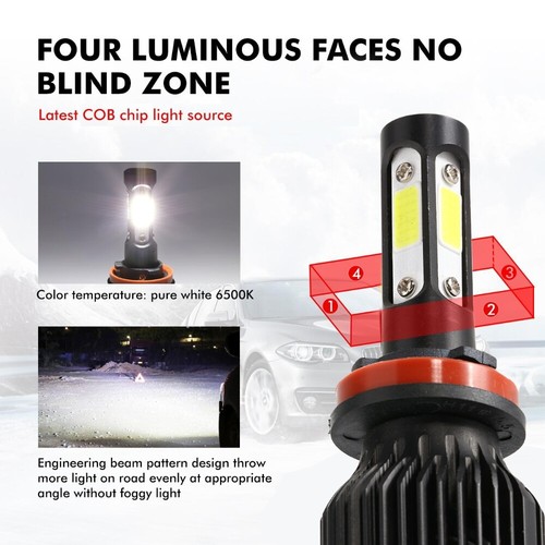 4 Sides LED Headlight H11 Low Beam Bulbs For Toyota Landcruiser 200 2007-2012 - Picture 2 of 12