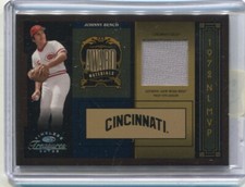 2005 Timeless Treasures - JOHNNY BENCH - Game Used Jersey  - CINCINNATI REDS /72