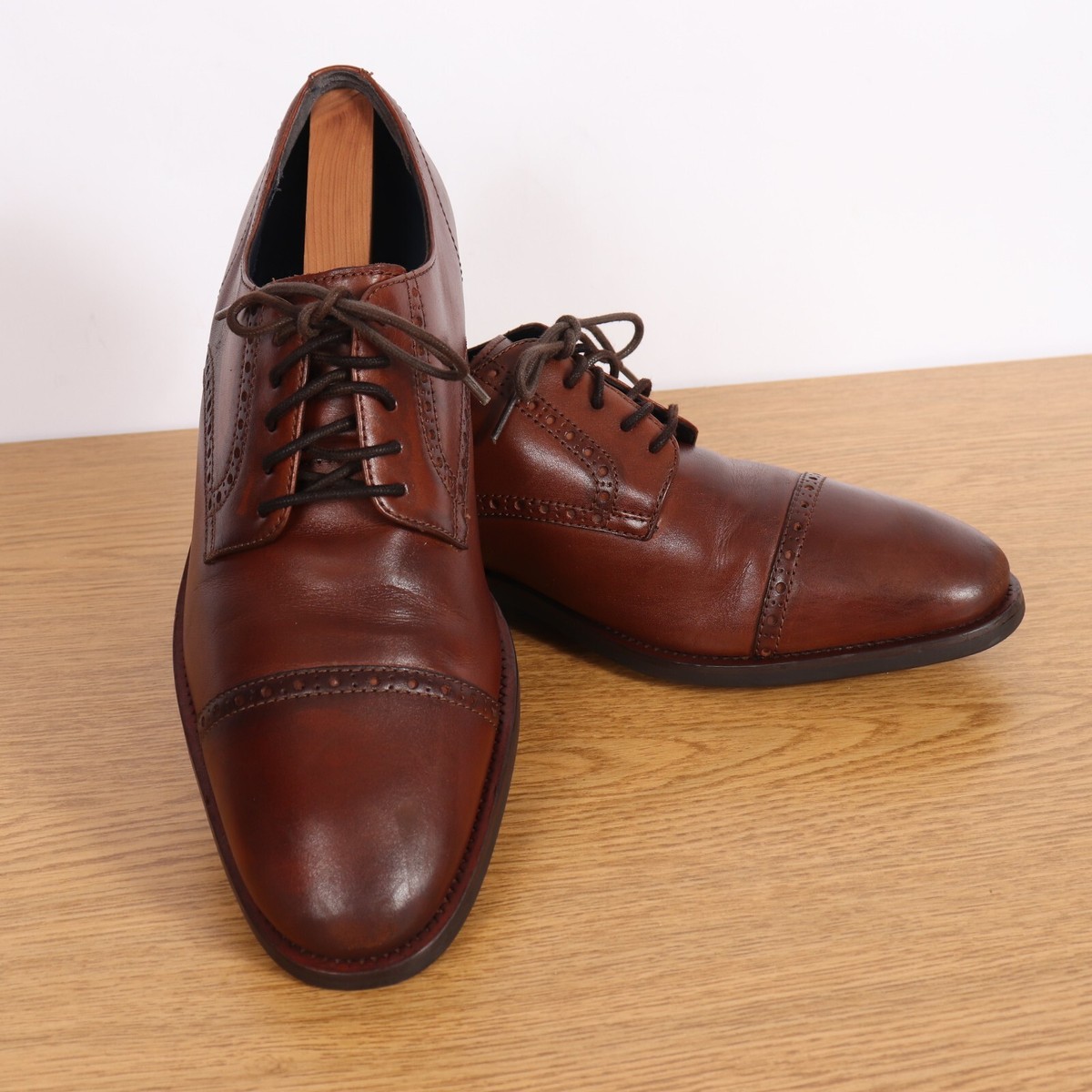 Cole Haan Mens Size 11 M Brown Leather Cap Toe Oxford Shoes  display picture 1