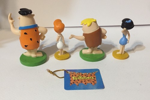 Fred e Wilma Flintstones Barney e Betty Rubble 4 Figure Resina NEW The Antenati - Foto 4 di 9
