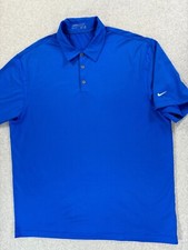 Nike Dri Fit Short Sleeve Performance Golf Polo Shirt Men's 2XL Blue