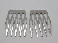 20 Silver Tone Blank Metal Hair Comb 26mm with 5 Teeth For Bridal Hair Accessory