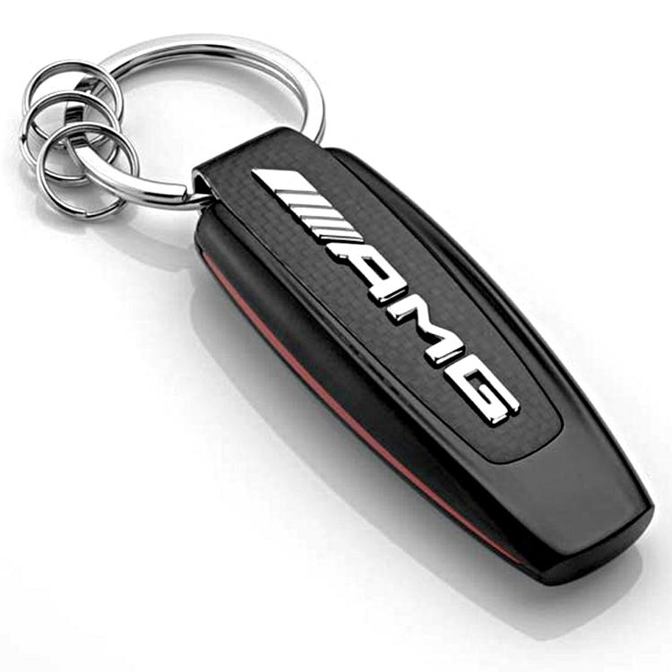 Genuine MERCEDES AMG Keyring Keychain Black/Silver/Red B66953338 