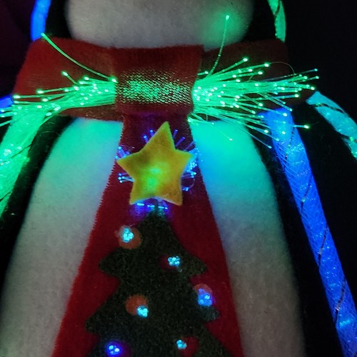 Fibra Ottica Natale Feltro Babbo Natale Pinguino Decorazione Finestra Natale 10" - Foto 3 di 8